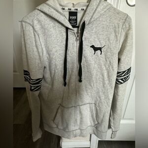 Pink Victoria’s Secret zip up goodie sweater size xs